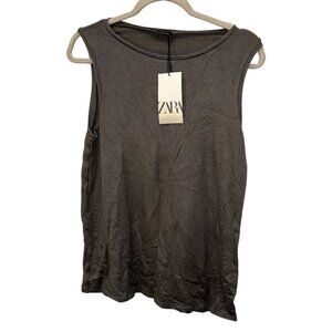 Zara NEW NWT gray super soft sleeveless sweater M